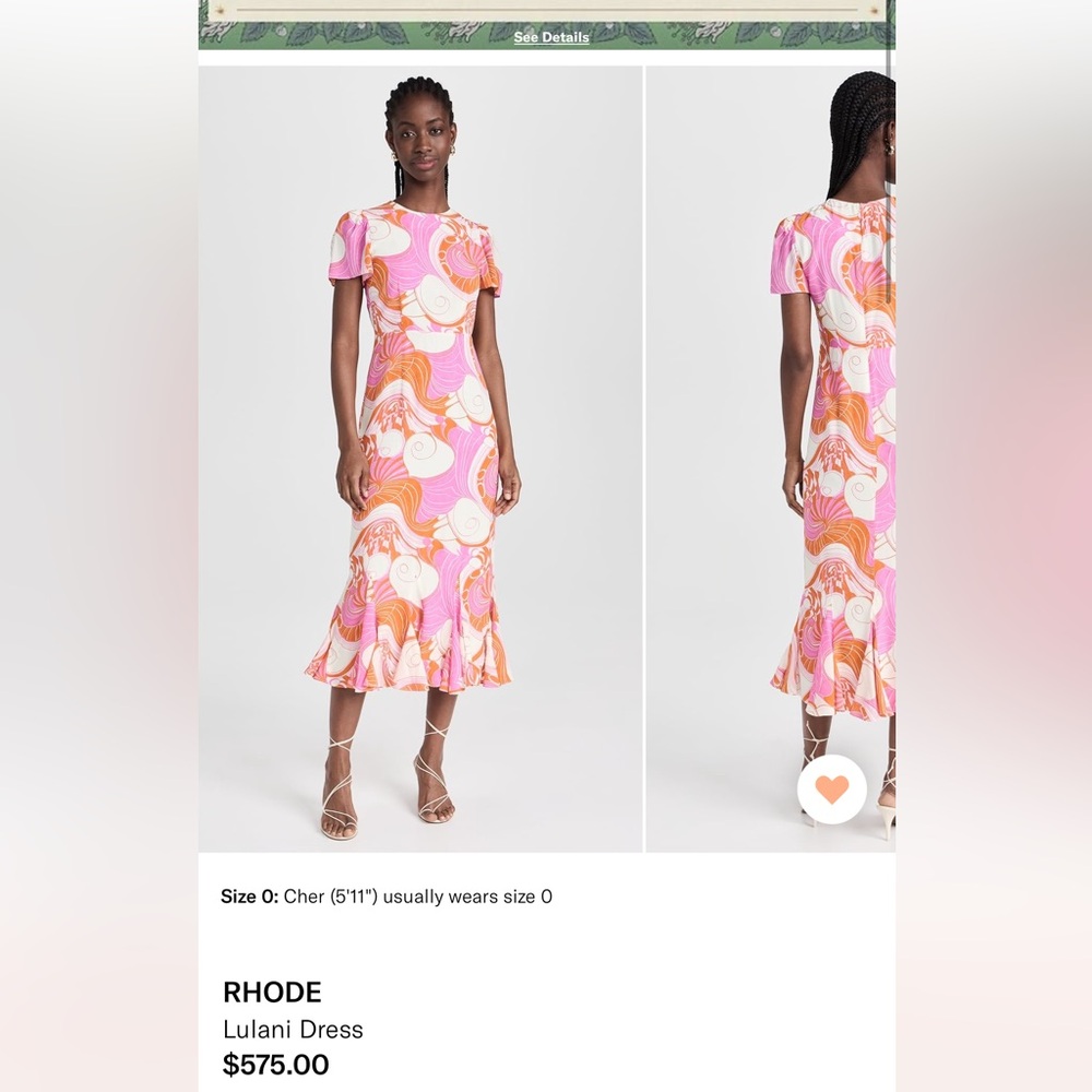 Rhode Floral Pink and Orange Midi Skirt